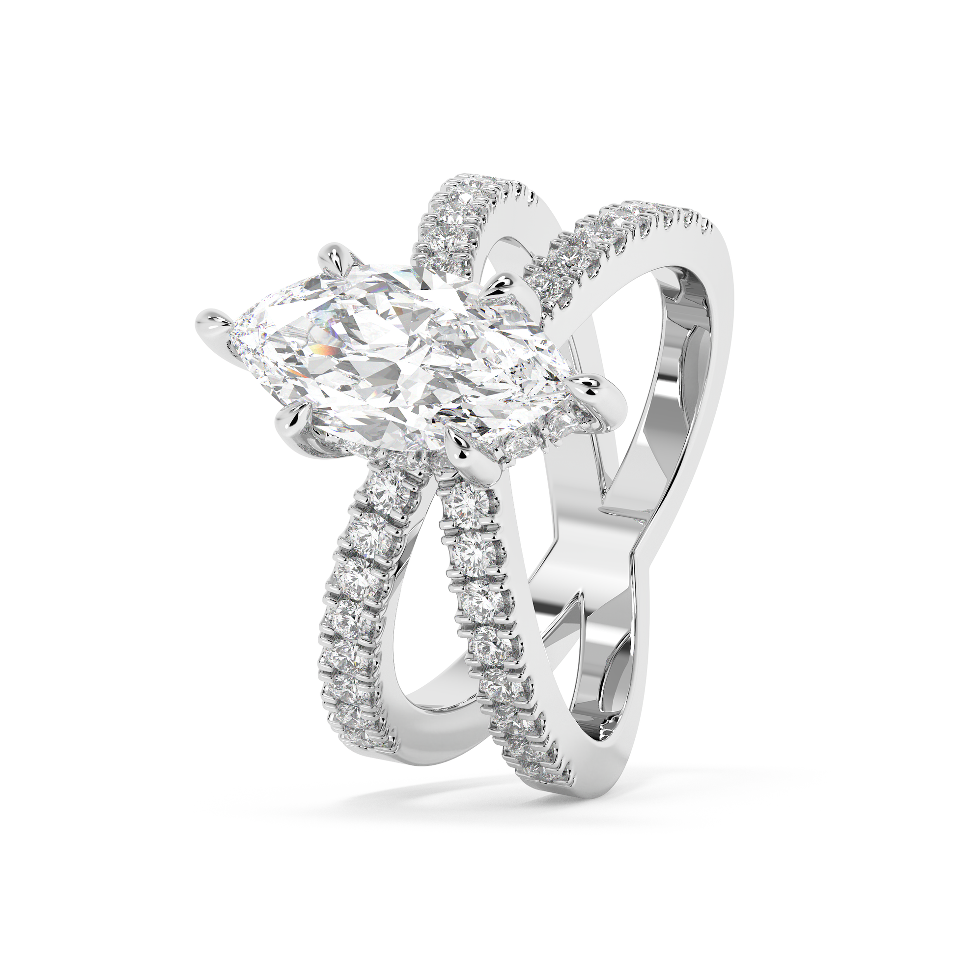 Emerald Solitaire Lab Grown Diamond Engagement Ring