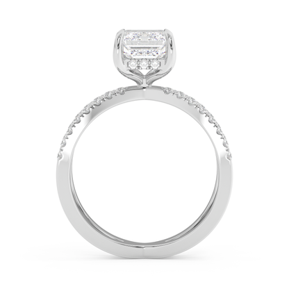Emerald Solitaire Lab Grown Diamond Engagement Ring
