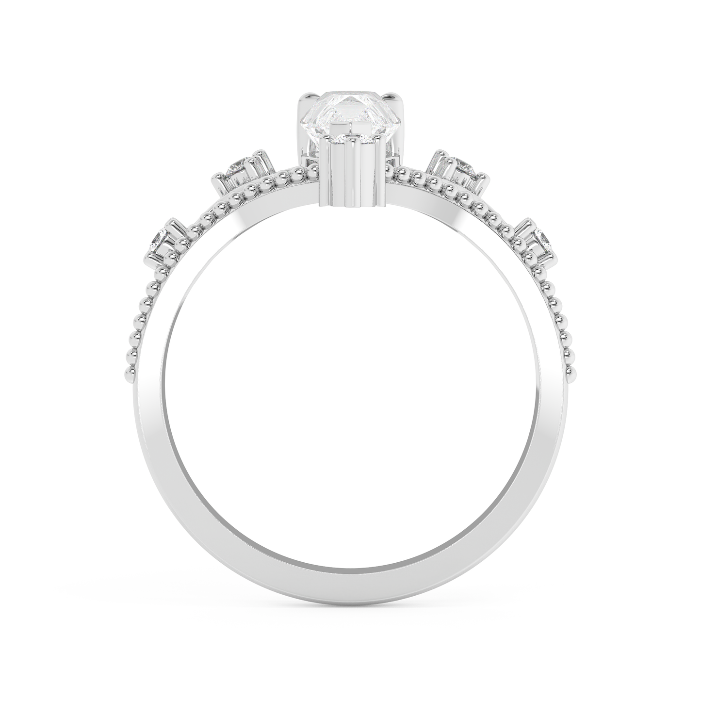 Emerald Solitaire Lab Grown Diamond Engagement Ring