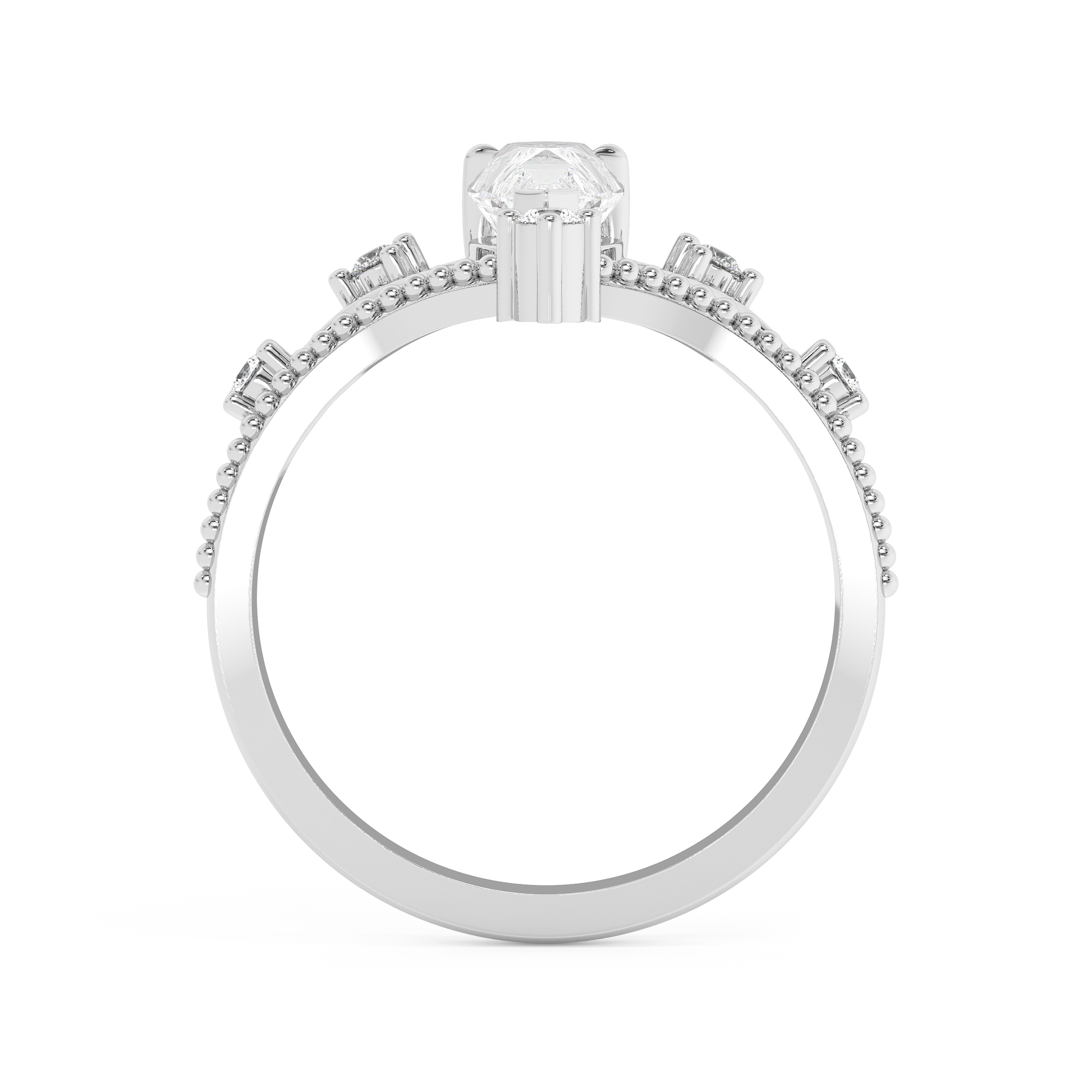 Emerald Solitaire Lab Grown Diamond Engagement Ring
