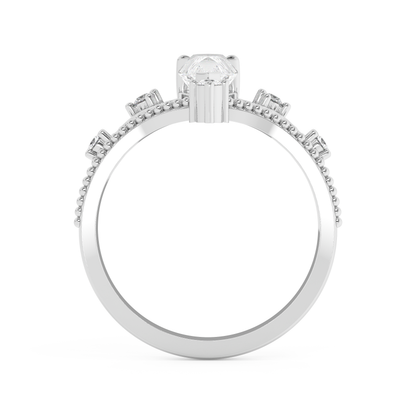 Emerald Solitaire Lab Grown Diamond Engagement Ring