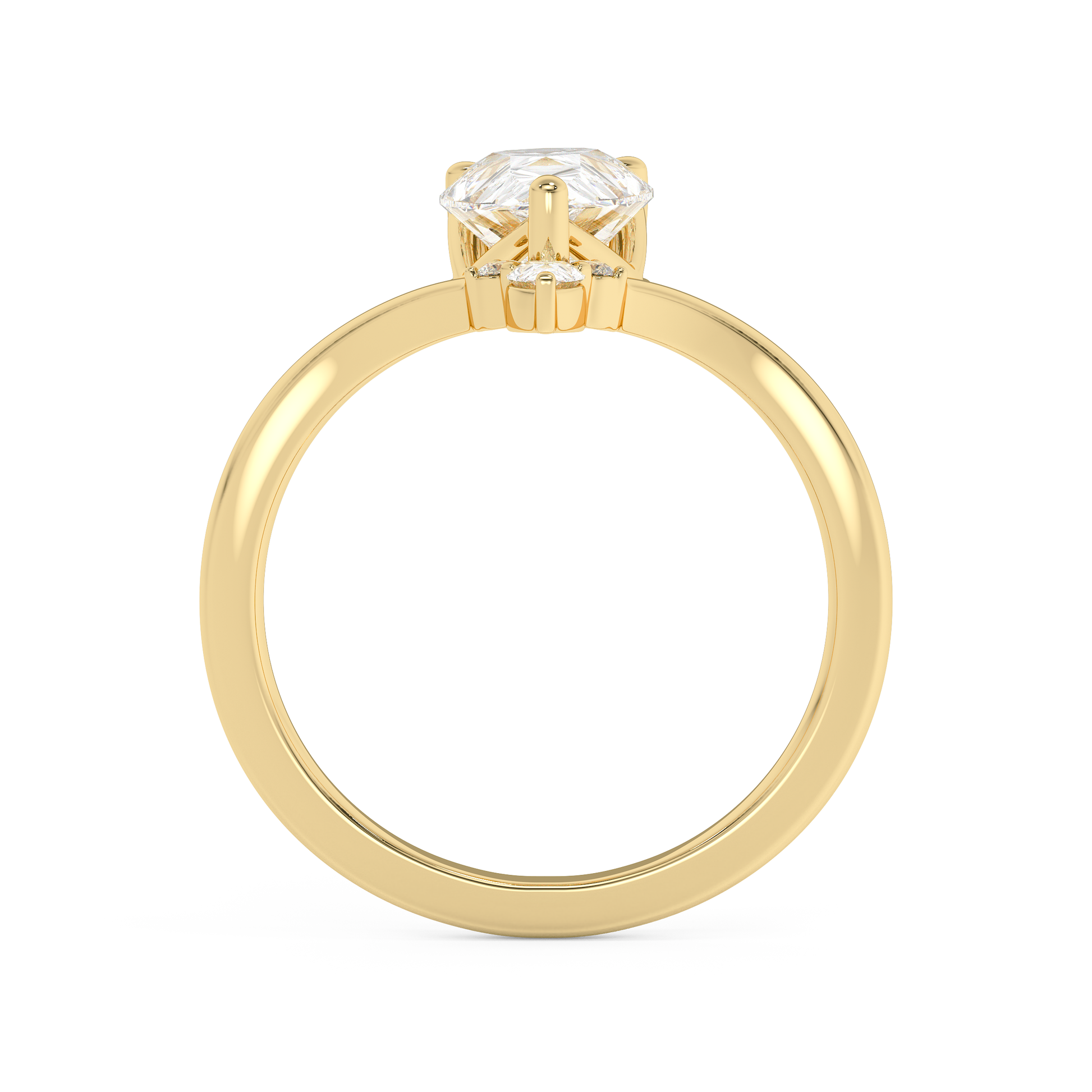 Emerald Solitaire Lab Grown Diamond Engagement Ring