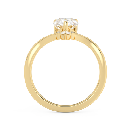 Emerald Solitaire Lab Grown Diamond Engagement Ring