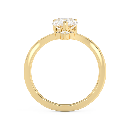 Emerald Solitaire Lab Grown Diamond Engagement Ring