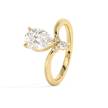 Emerald Solitaire Lab Grown Diamond Engagement Ring