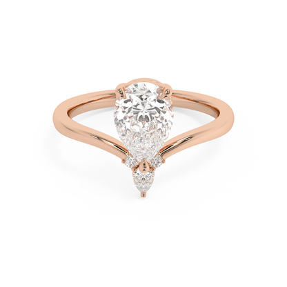Emerald Solitaire Lab Grown Diamond Engagement Ring