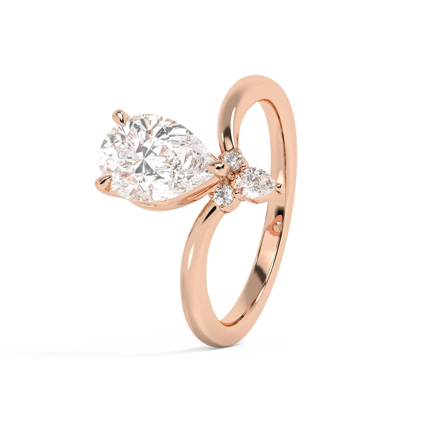 Emerald Solitaire Lab Grown Diamond Engagement Ring