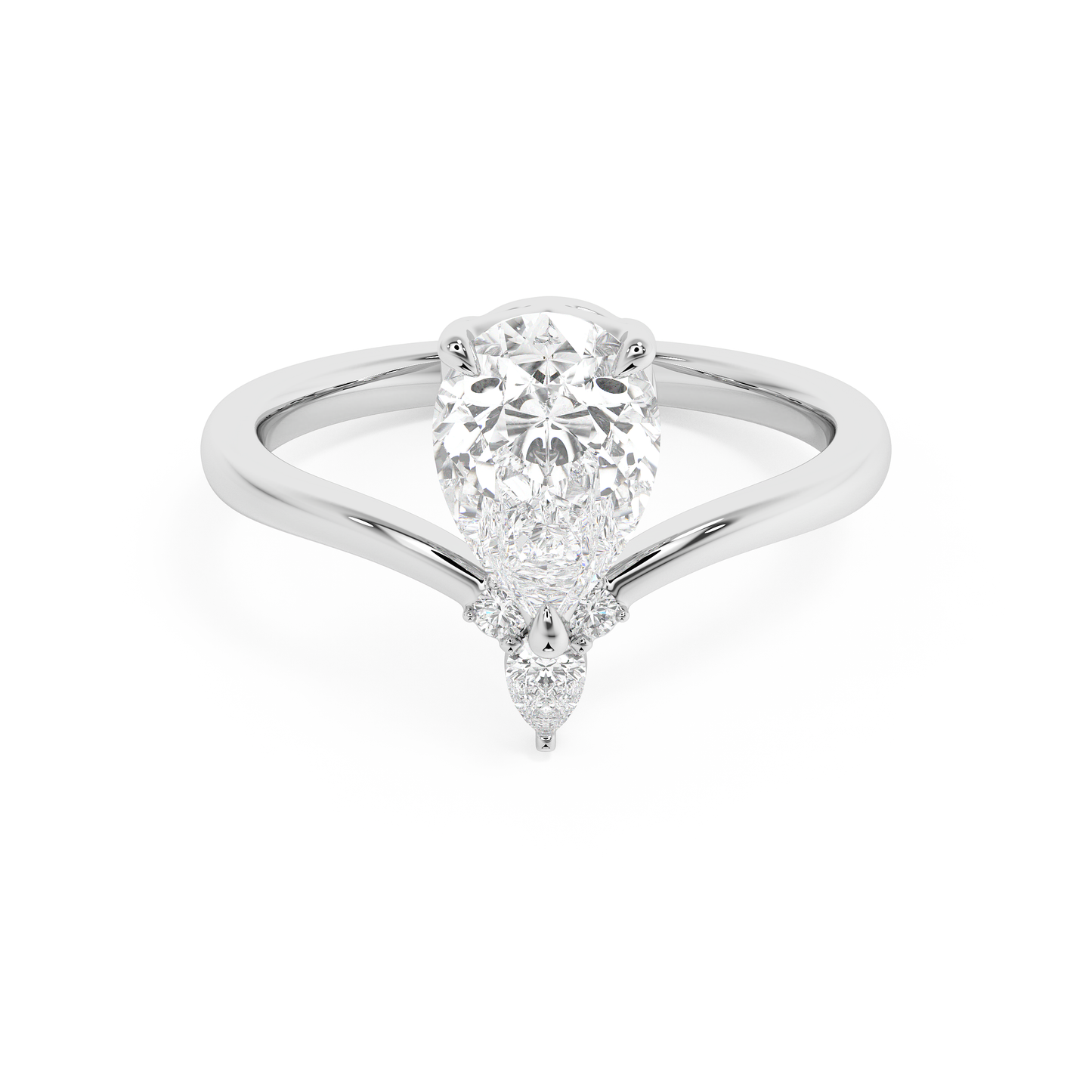 Emerald Solitaire Lab Grown Diamond Engagement Ring