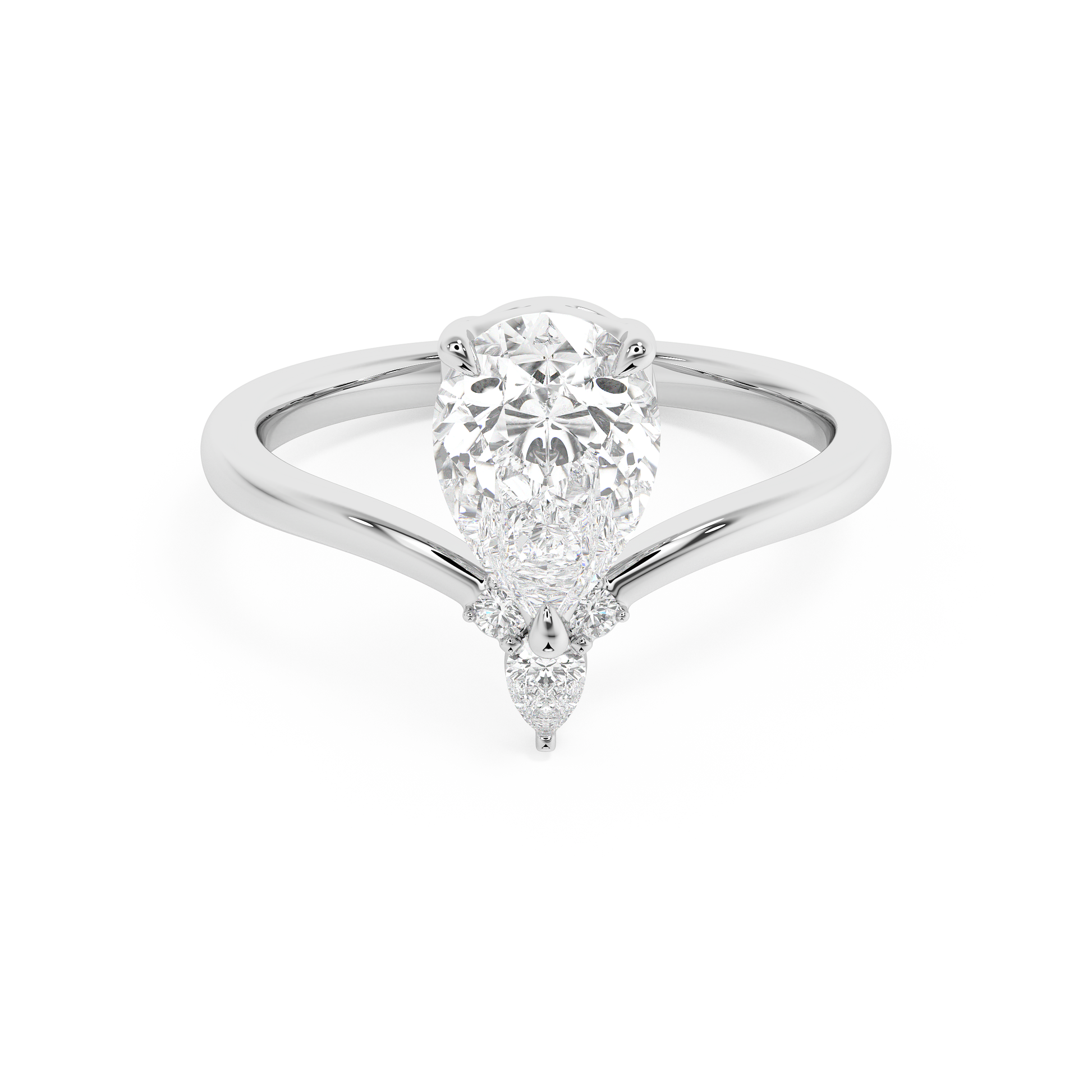 Emerald Solitaire Lab Grown Diamond Engagement Ring
