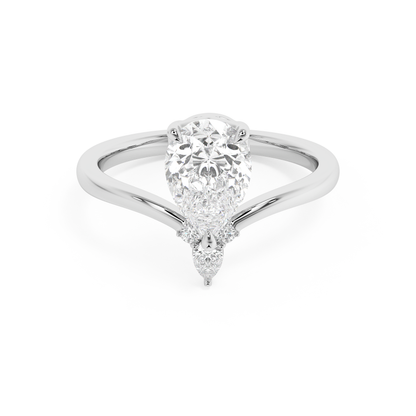 Emerald Solitaire Lab Grown Diamond Engagement Ring