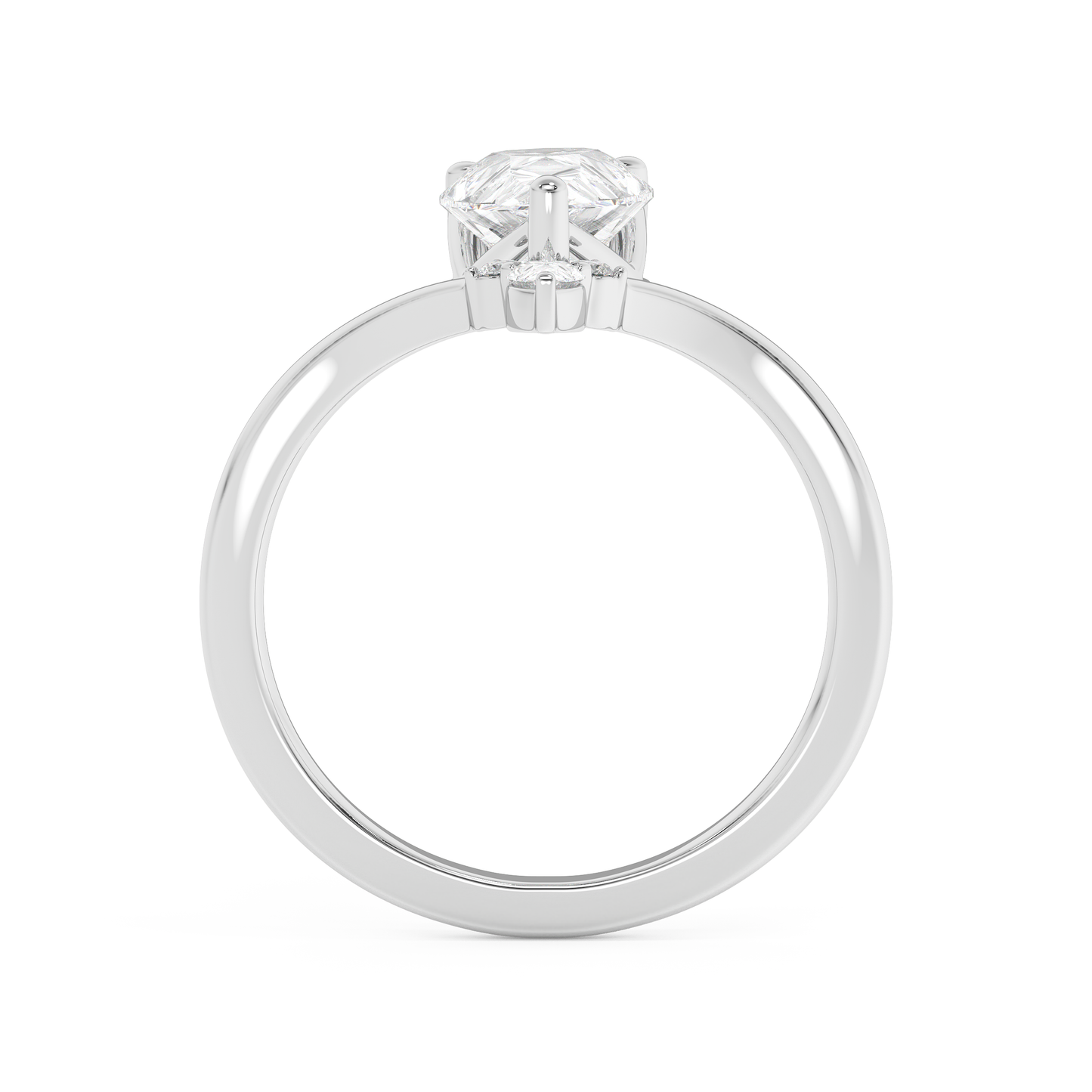 Emerald Solitaire Lab Grown Diamond Engagement Ring