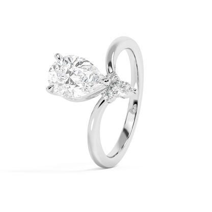 Emerald Solitaire Lab Grown Diamond Engagement Ring