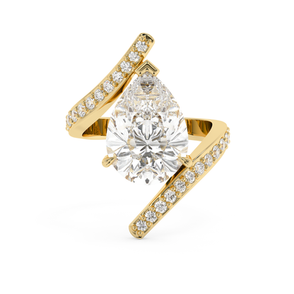 Emerald Solitaire Lab Grown Diamond Engagement Ring