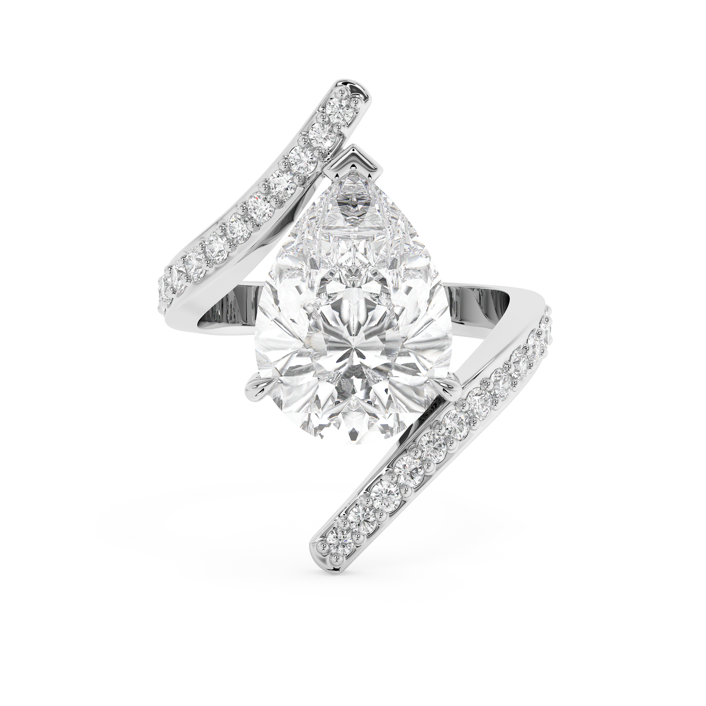 Emerald Solitaire Lab Grown Diamond Engagement Ring