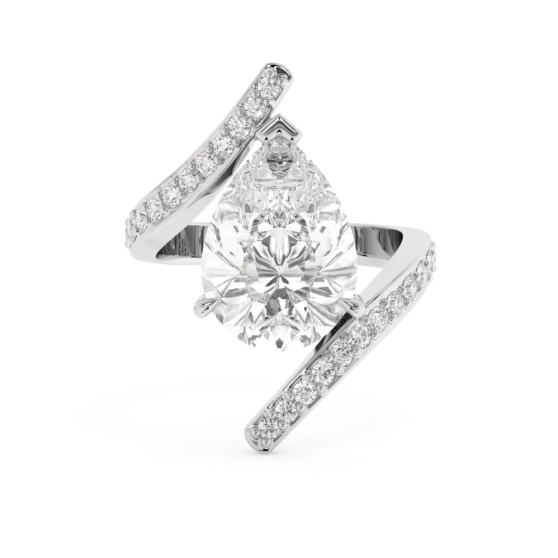 Emerald Solitaire Lab Grown Diamond Engagement Ring