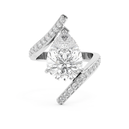 Emerald Solitaire Lab Grown Diamond Engagement Ring