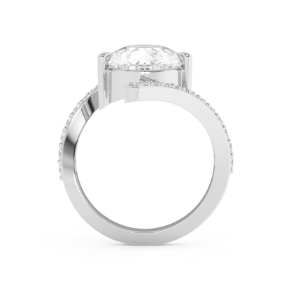 Emerald Solitaire Lab Grown Diamond Engagement Ring