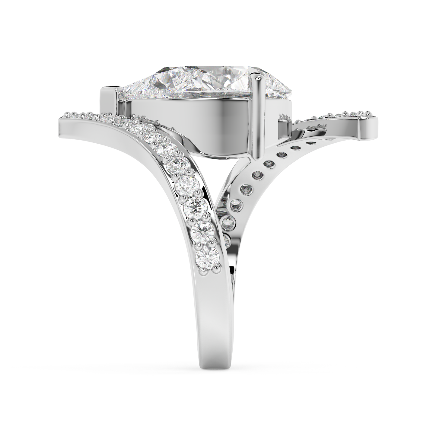 Emerald Solitaire Lab Grown Diamond Engagement Ring