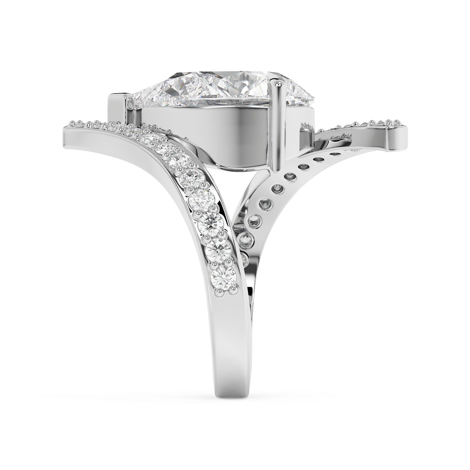 Emerald Solitaire Lab Grown Diamond Engagement Ring