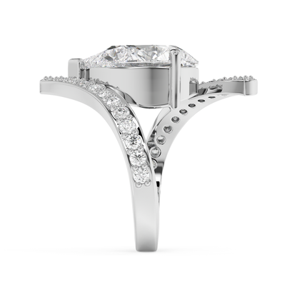Emerald Solitaire Lab Grown Diamond Engagement Ring