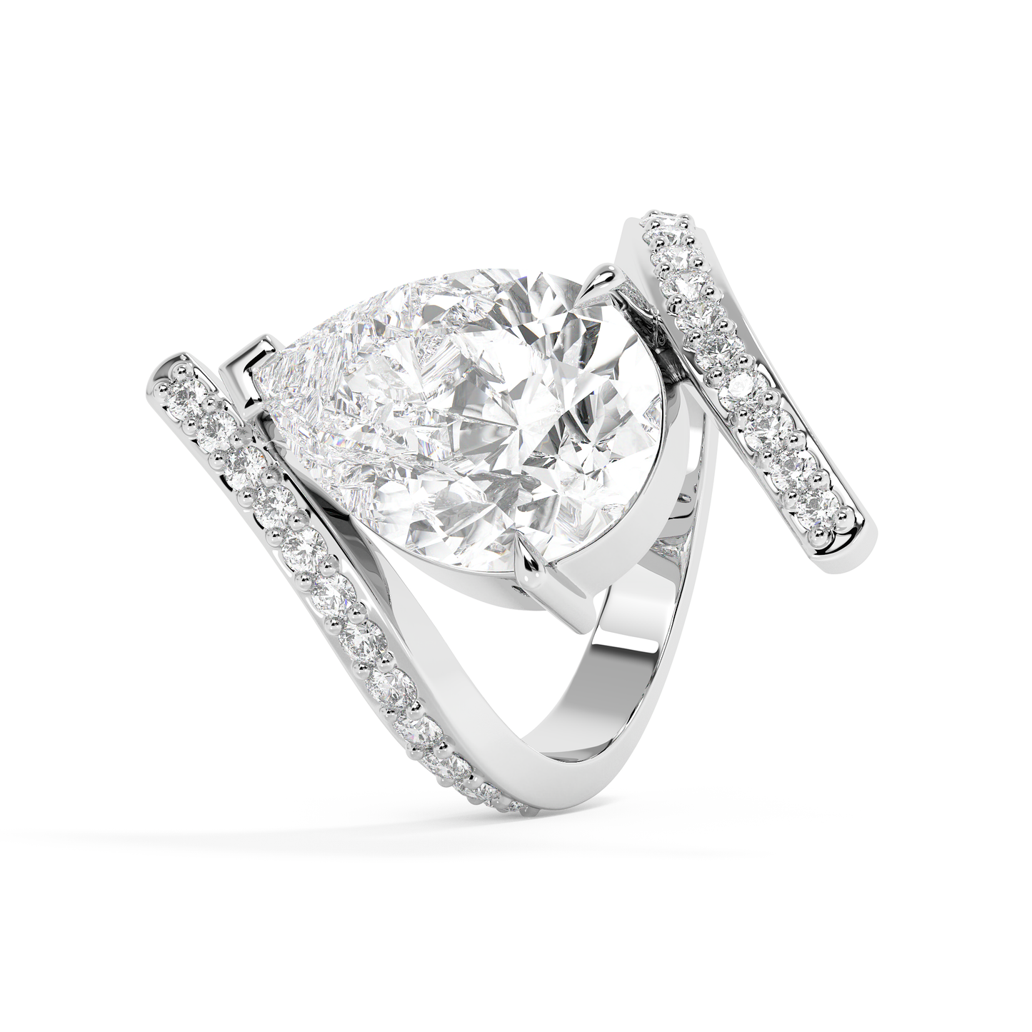 Emerald Solitaire Lab Grown Diamond Engagement Ring