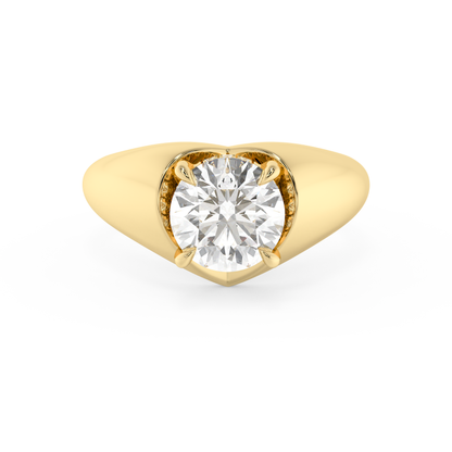 Emerald Solitaire Lab Grown Diamond Engagement Ring