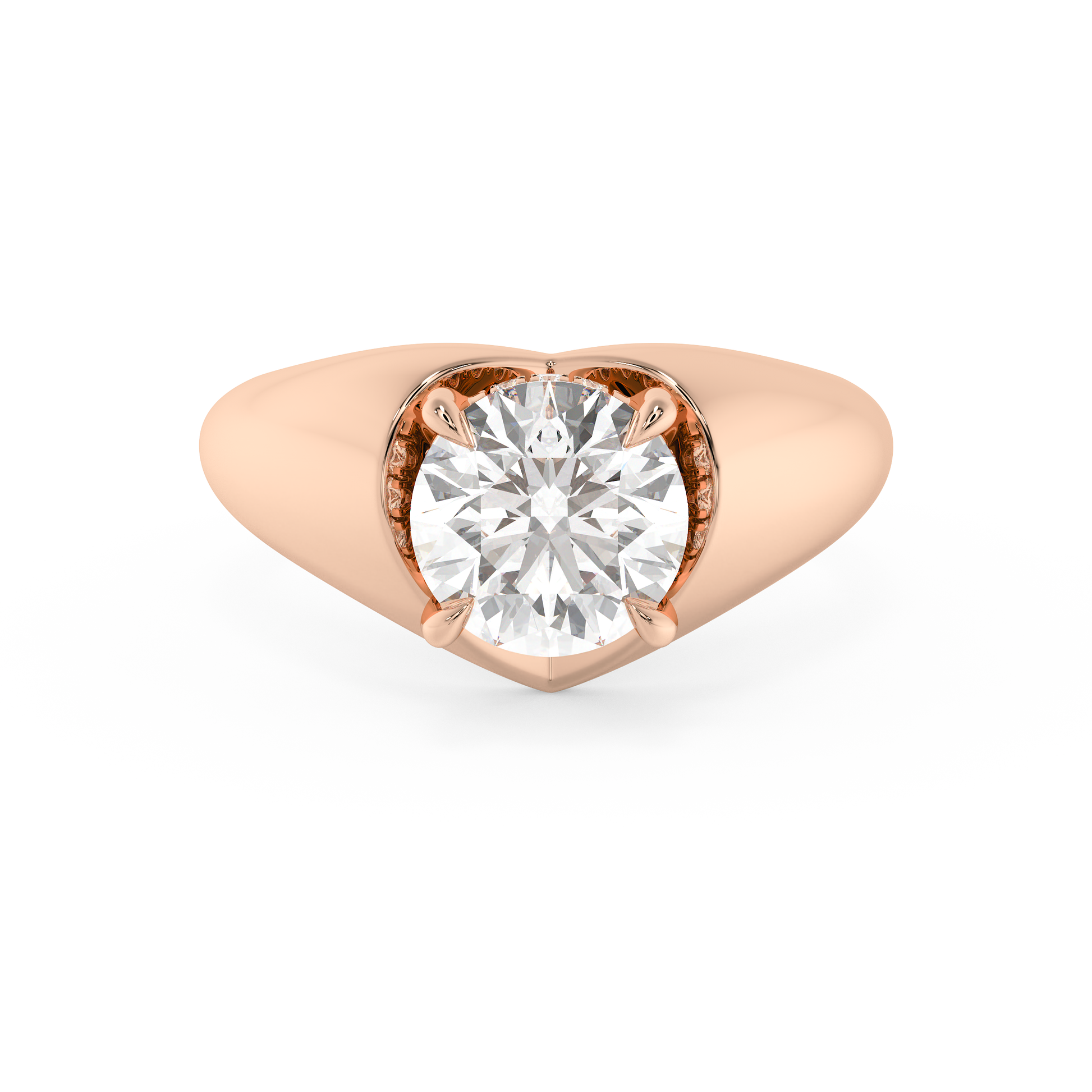 Emerald Solitaire Lab Grown Diamond Engagement Ring