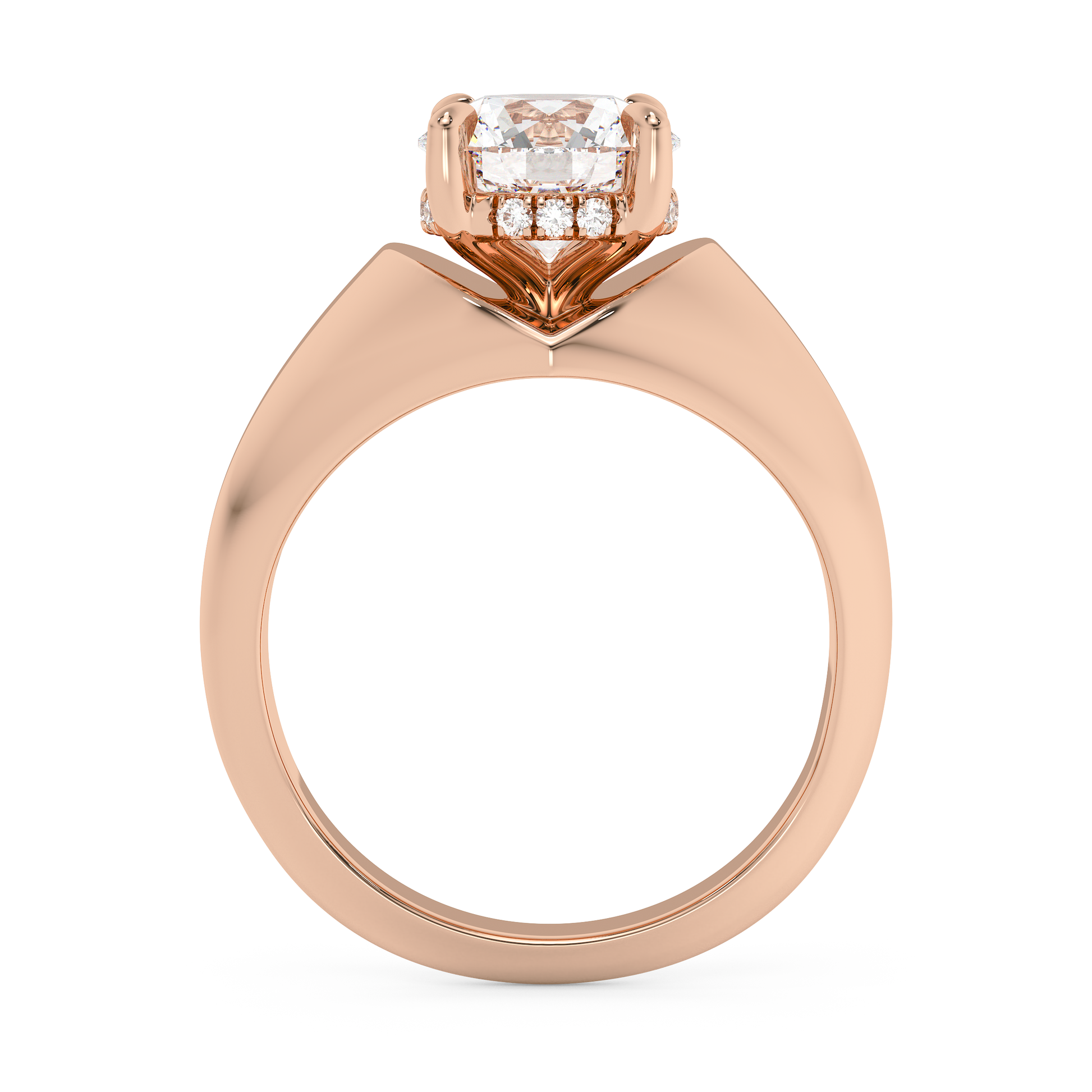 Emerald Solitaire Lab Grown Diamond Engagement Ring