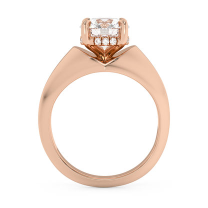 Emerald Solitaire Lab Grown Diamond Engagement Ring
