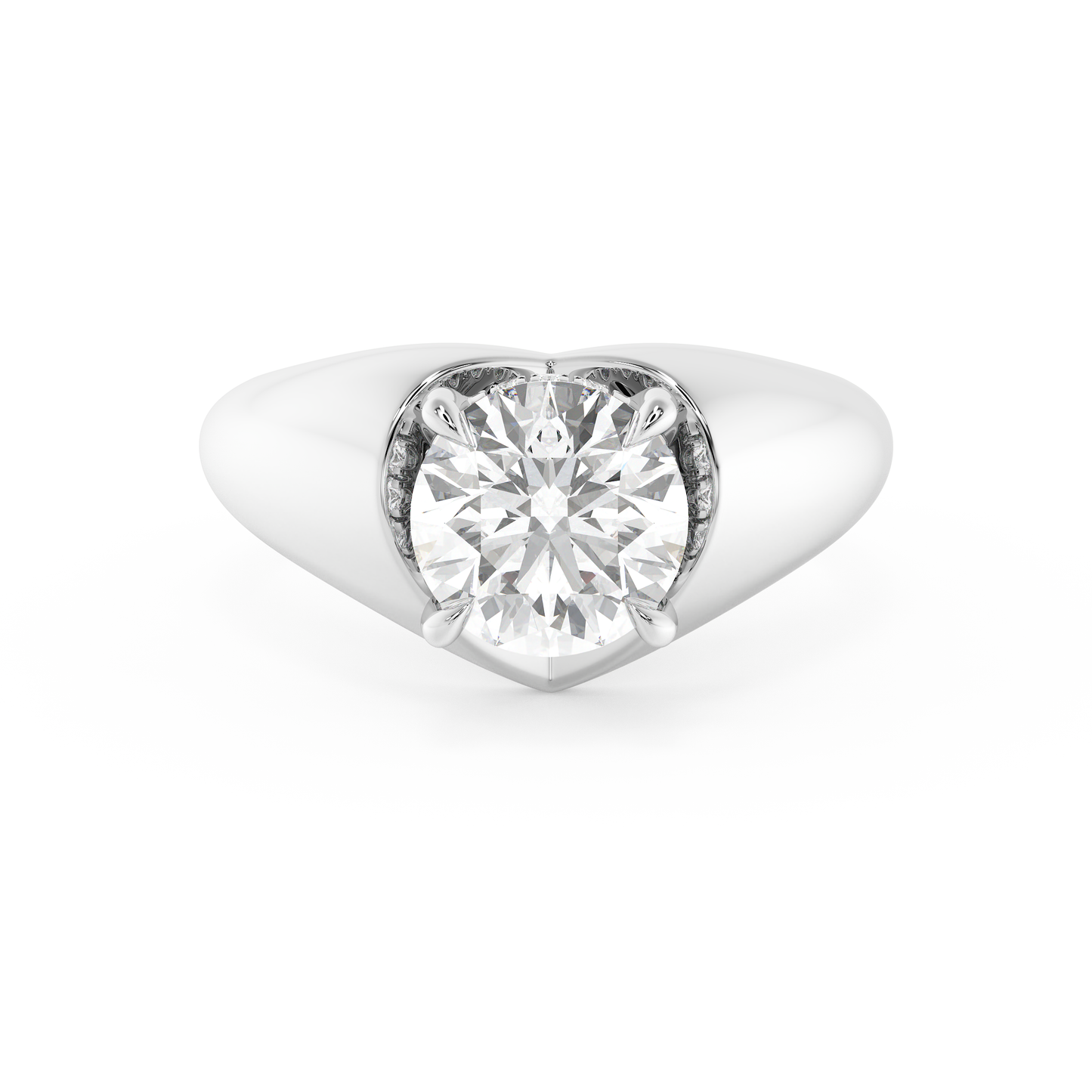 Emerald Solitaire Lab Grown Diamond Engagement Ring