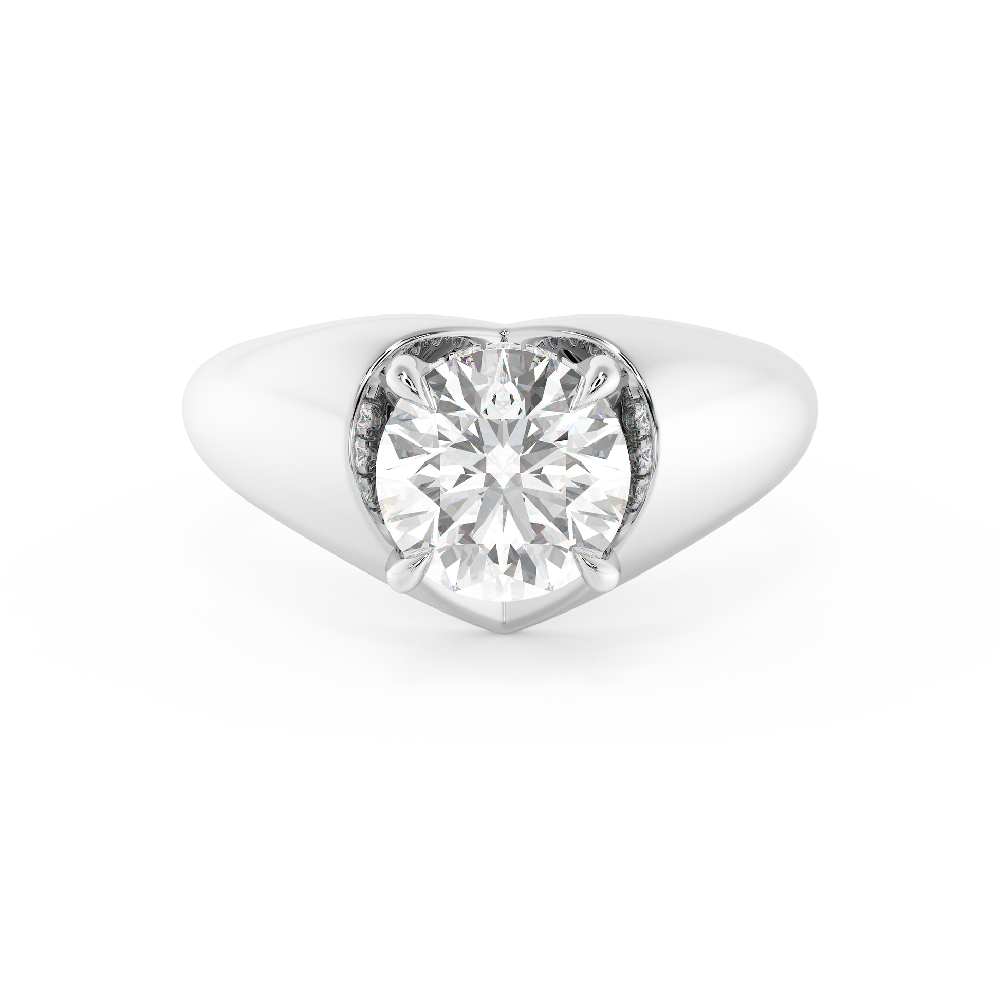Emerald Solitaire Lab Grown Diamond Engagement Ring