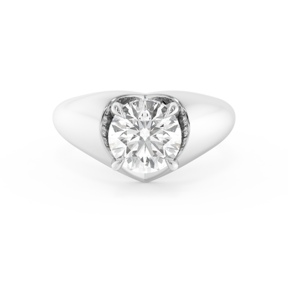 Emerald Solitaire Lab Grown Diamond Engagement Ring