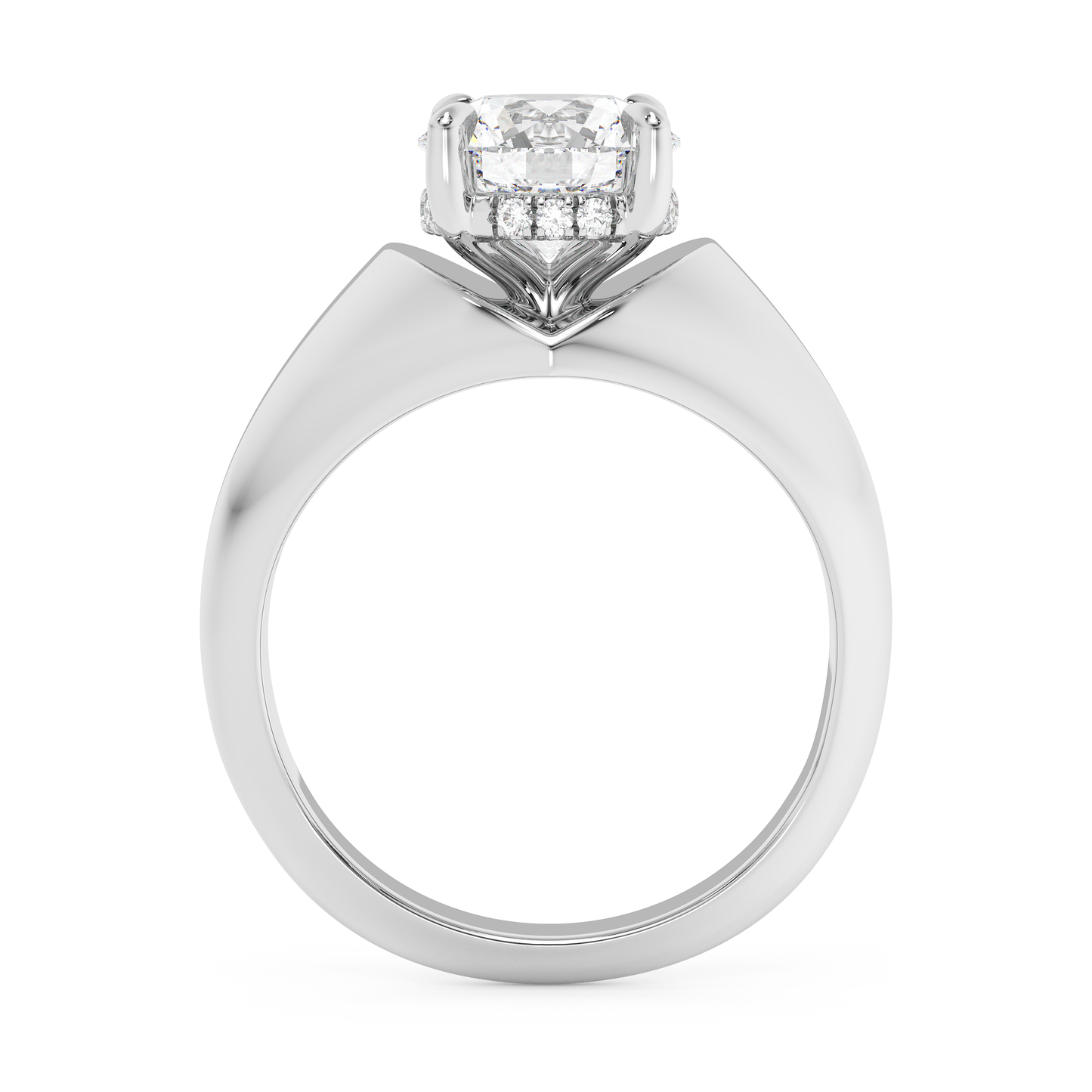 Emerald Solitaire Lab Grown Diamond Engagement Ring