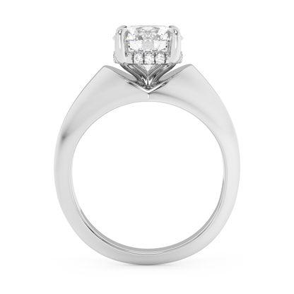 Emerald Solitaire Lab Grown Diamond Engagement Ring