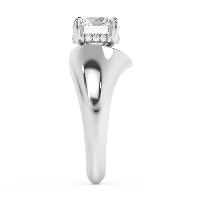 Emerald Solitaire Lab Grown Diamond Engagement Ring