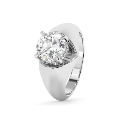 Emerald Solitaire Lab Grown Diamond Engagement Ring