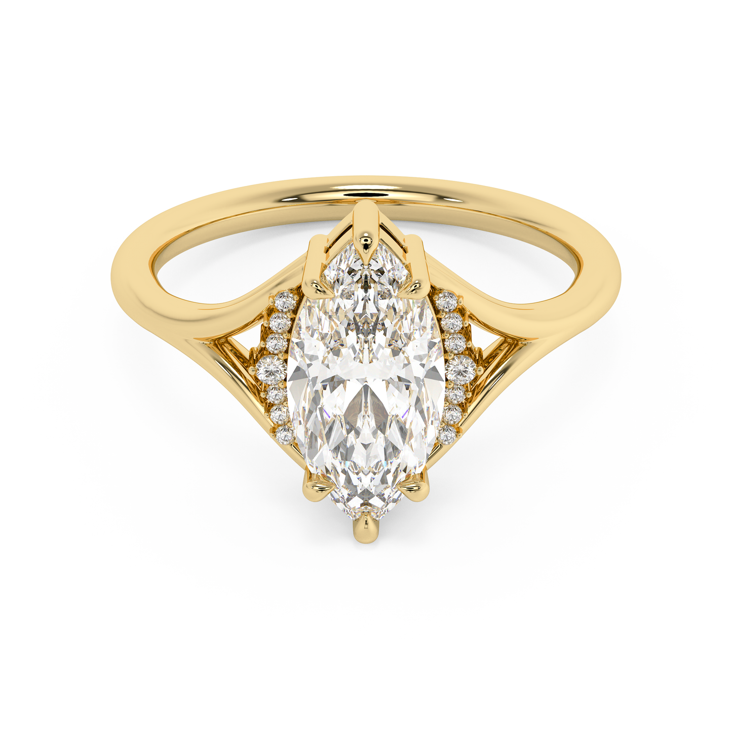 Emerald Solitaire Lab Grown Diamond Engagement Ring