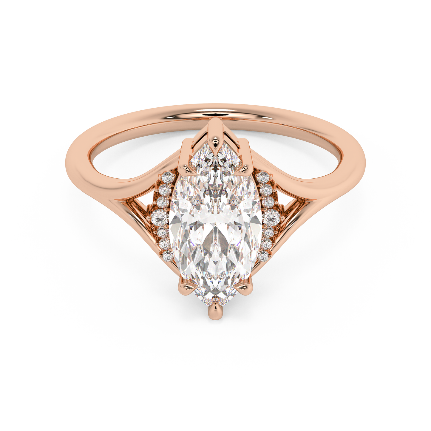 Emerald Solitaire Lab Grown Diamond Engagement Ring