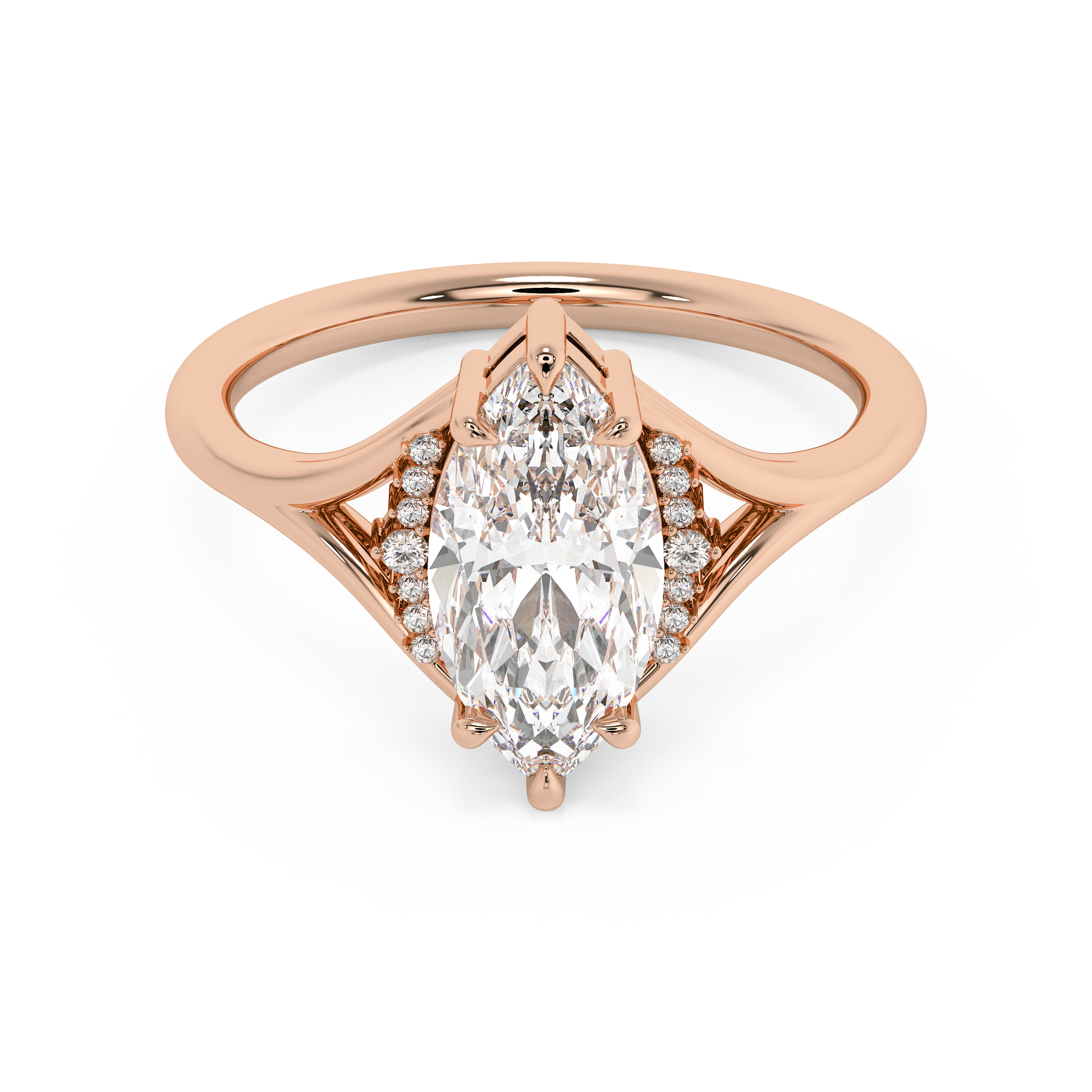 Emerald Solitaire Lab Grown Diamond Engagement Ring