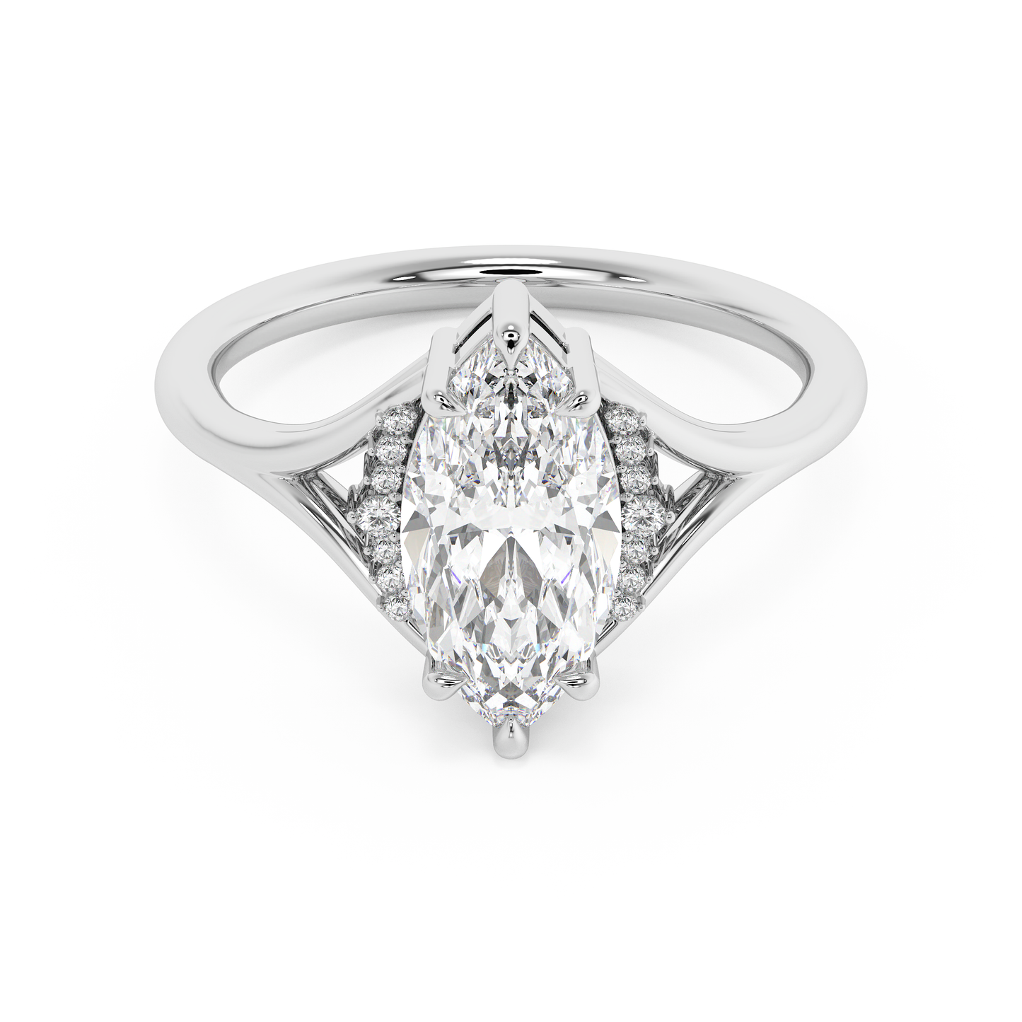 Emerald Solitaire Lab Grown Diamond Engagement Ring