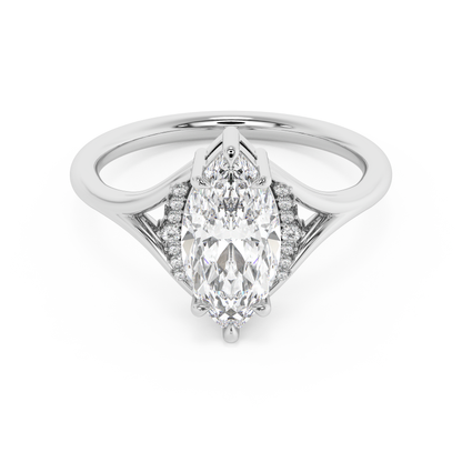 Emerald Solitaire Lab Grown Diamond Engagement Ring