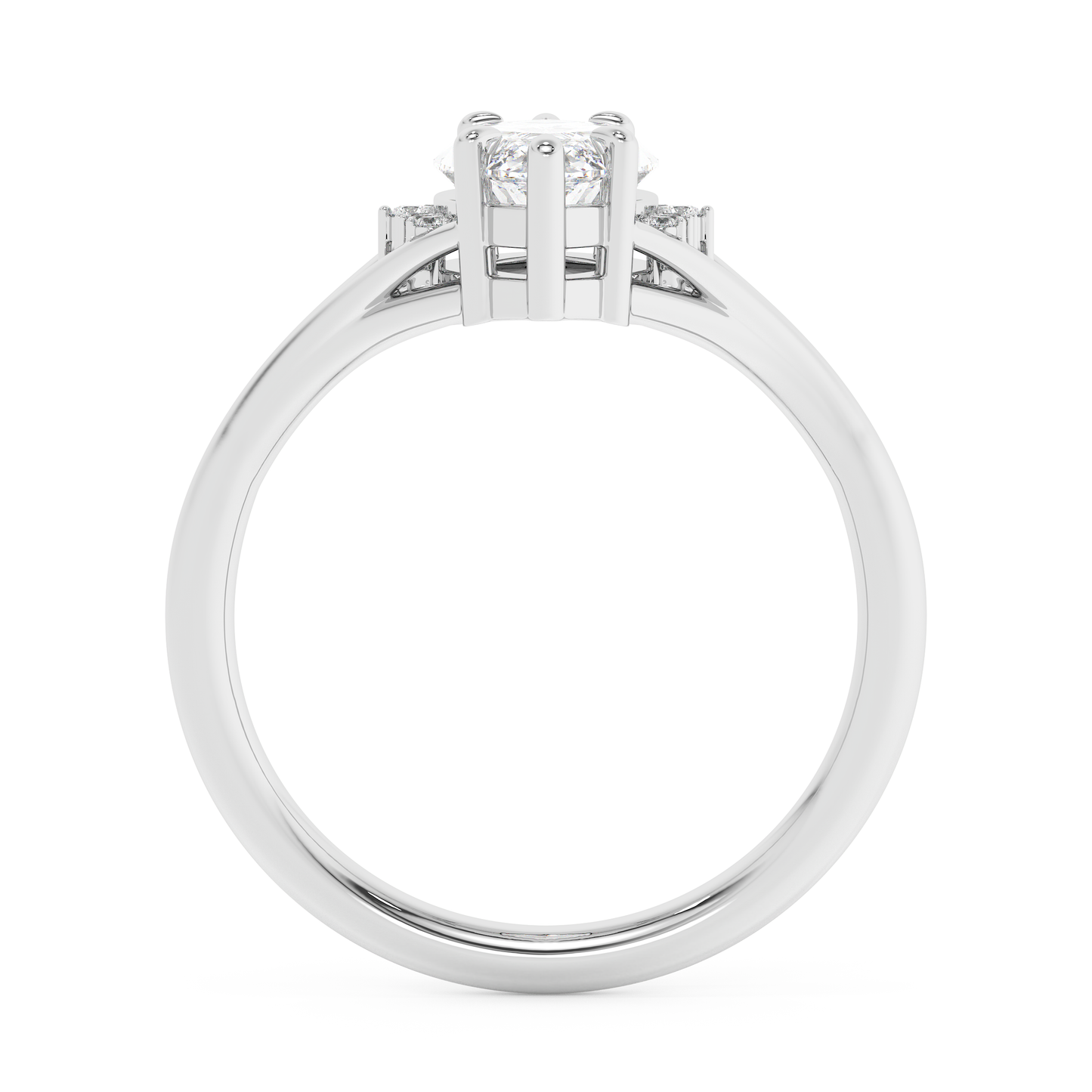 Emerald Solitaire Lab Grown Diamond Engagement Ring