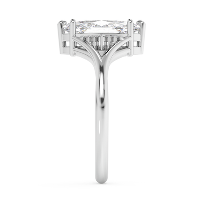 Emerald Solitaire Lab Grown Diamond Engagement Ring