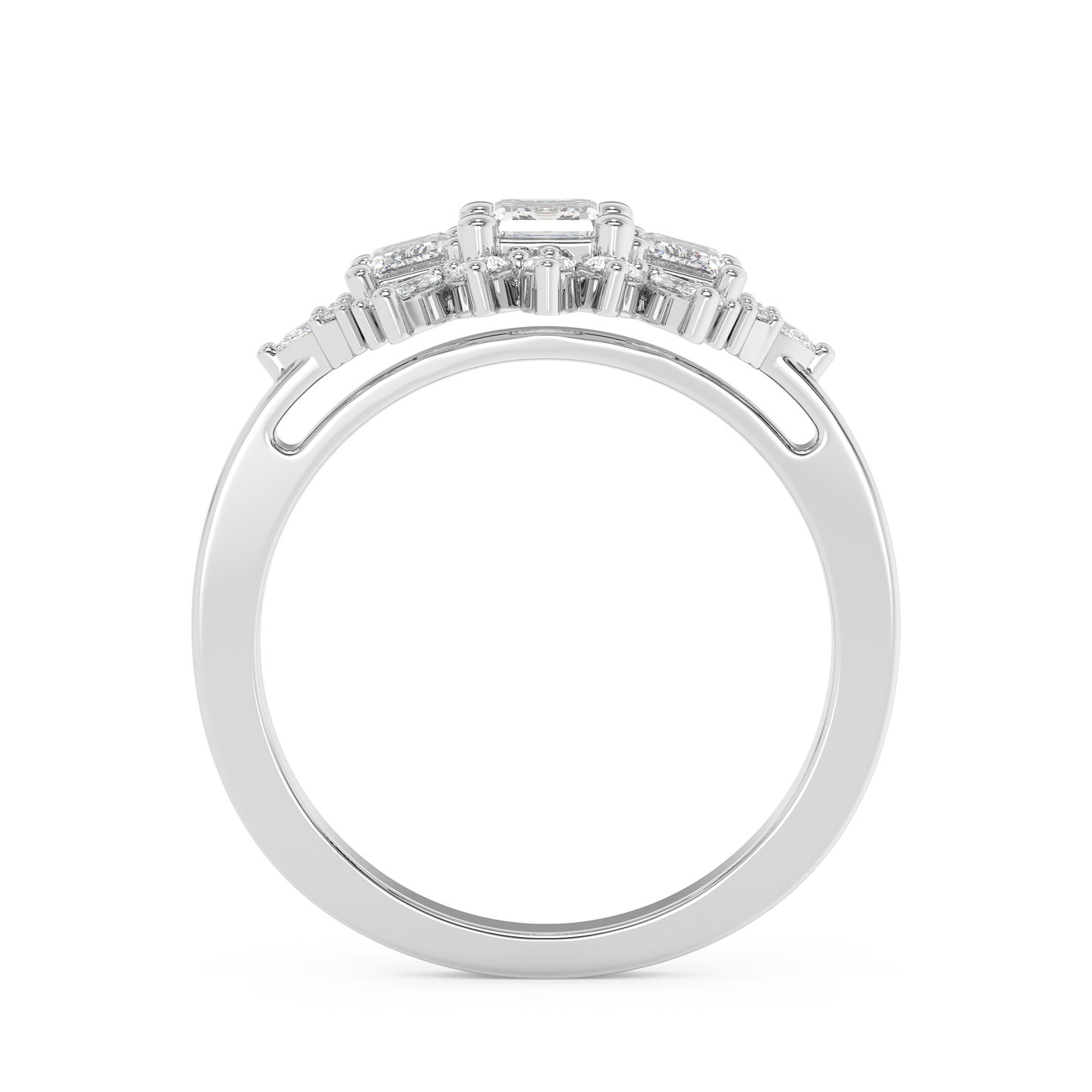 Emerald Solitaire Lab Grown Diamond Engagement Ring