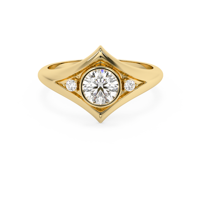 Emerald Solitaire Lab Grown Diamond Engagement Ring