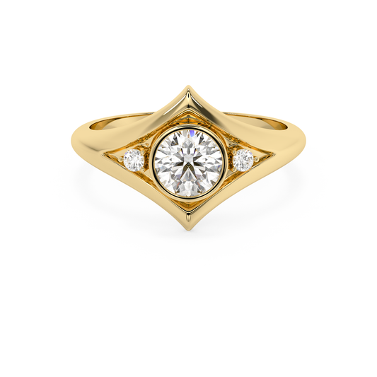 Emerald Solitaire Lab Grown Diamond Engagement Ring