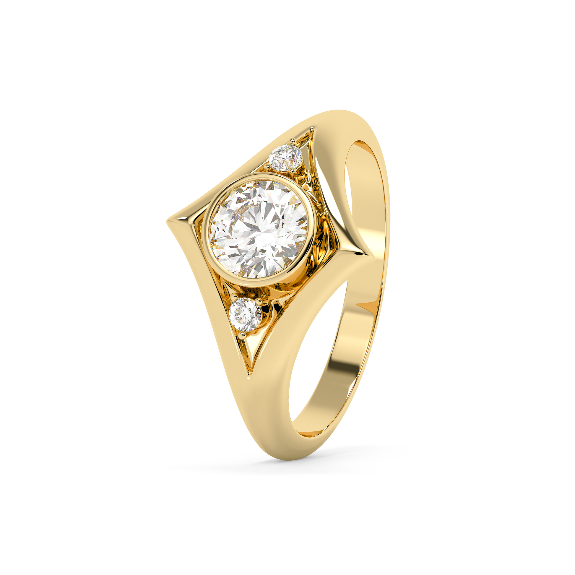 Emerald Solitaire Lab Grown Diamond Engagement Ring