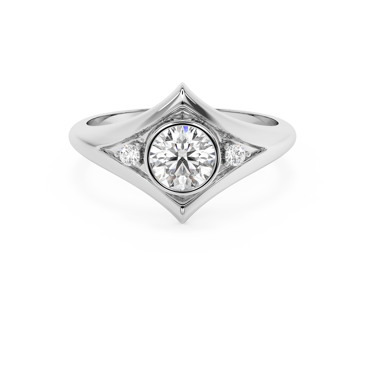 Emerald Solitaire Lab Grown Diamond Engagement Ring
