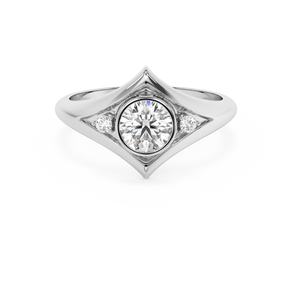 Emerald Solitaire Lab Grown Diamond Engagement Ring