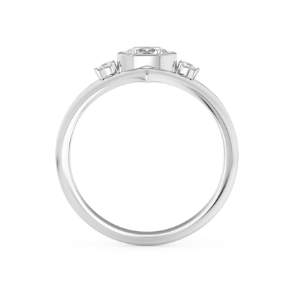 Emerald Solitaire Lab Grown Diamond Engagement Ring